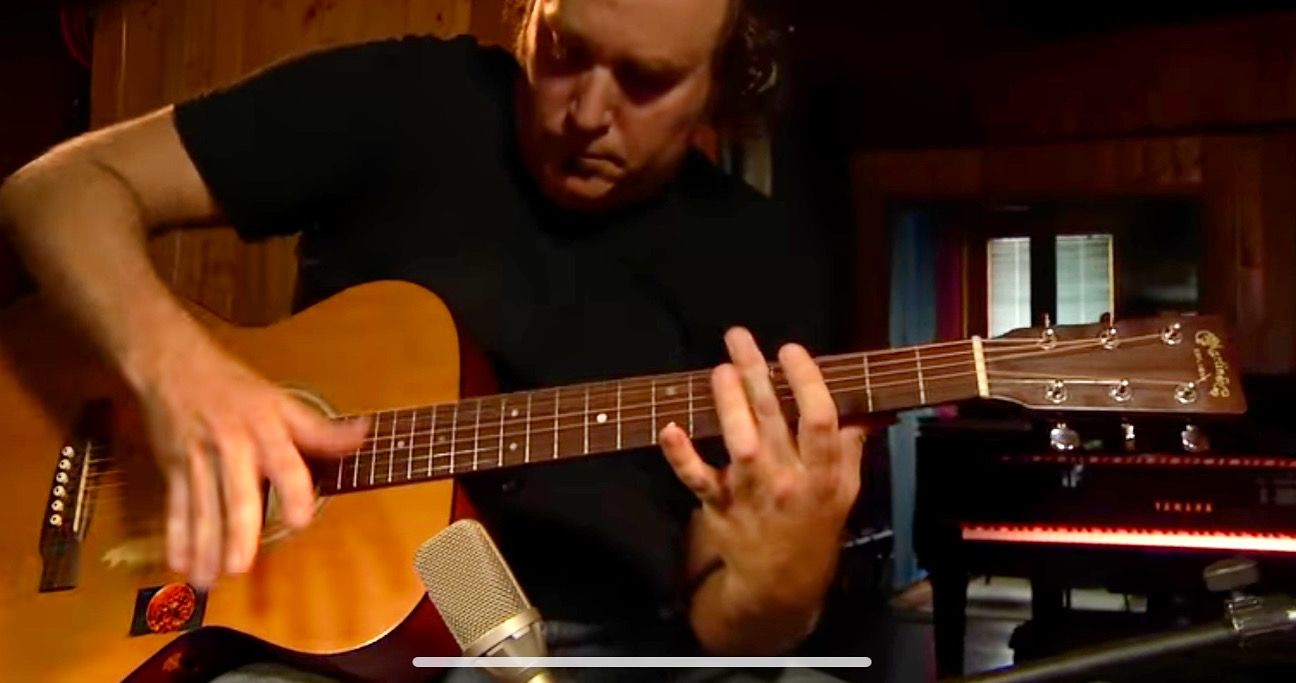 Acoustic session in a warm-lit room