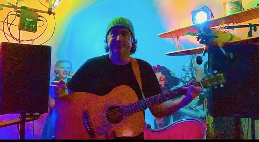 Headphones on, acoustic take