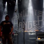 Garrett standing in front of Night Rangers set up getting ready to open for Night Ranger on Monster of Rock cruise